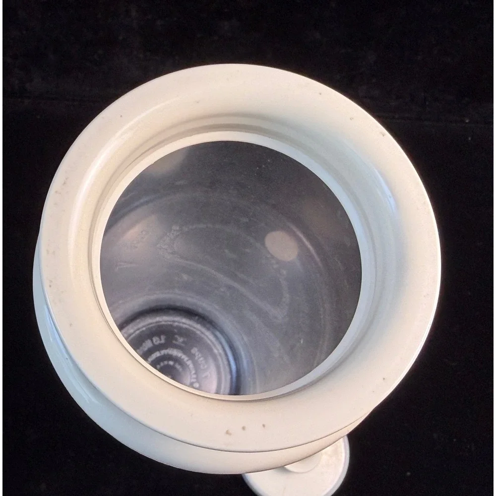 Vintage Tupperware Spaghetti Canister: Clear, 7 Cups, Cream Lid, 11.5